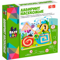 Деревянная игрушка Bondibon игра лабиринт с магнитными шариками Насекомые Деревянная игрушка Bondibon игра лабиринт с магнитными шариками Насекомые