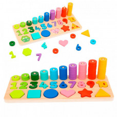 Деревянная игрушка Tooky Toy Игра Учим цвета, счет и формы Деревянная игрушка Tooky Toy Игра Учим цвета, счет и формы