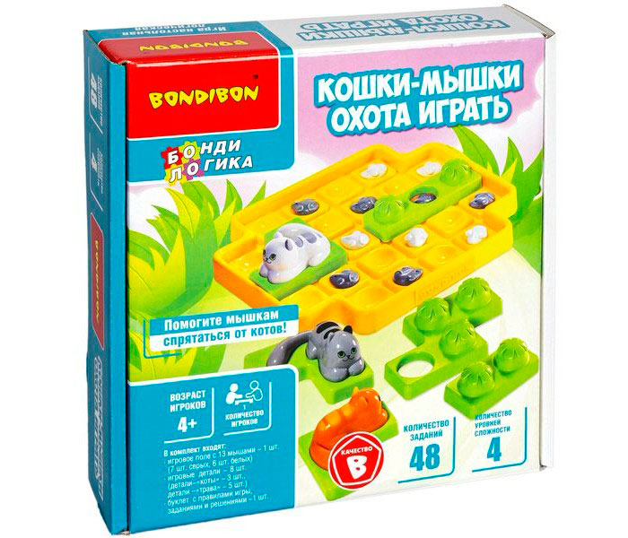 Bondibon Настольная логическая игра-головоломка БондиЛогика Кошки-мышки Охота играть Bondibon Настольная логическая игра-головоломка БондиЛогика Кошки-мышки Охота играть