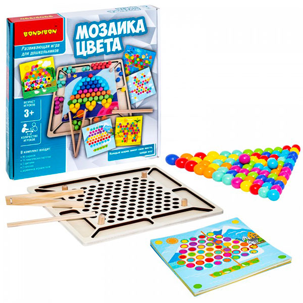 Деревянная игрушка Bondibon Настольная игра из дерева Мозаика цвета Деревянная игрушка Bondibon Настольная игра из дерева Мозаика цвета