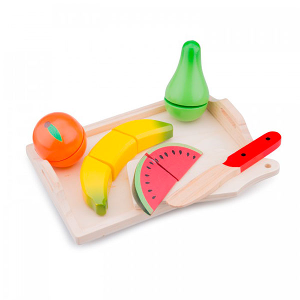 Деревянная игрушка New Cassic Toys Игровой набор продуктов поднос с фруктами Деревянная игрушка New Cassic Toys Игровой набор продуктов поднос с фруктами